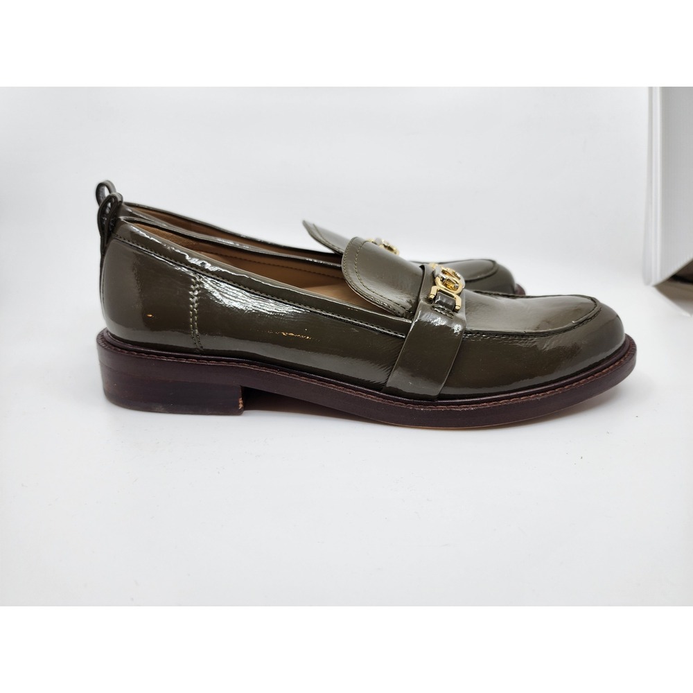 Sam Edelman Christy Olive Green Patent Horsebit Loafers Womens 10 M EUR 40